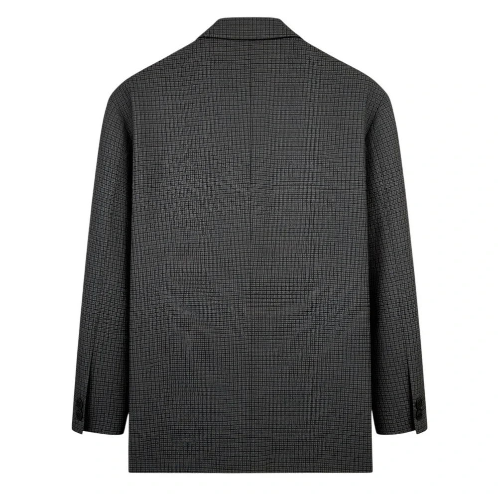 Jos. A. Bank Sport Blazer Mens 46R 100% Wool Tailored Fit Brown/Gray Micro Check